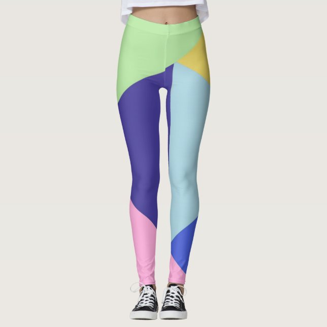 konst för geometrisk multifärgad leggings (Framsida)