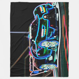 Konst för grafitti för neonsportbilMetro Fleecefilt