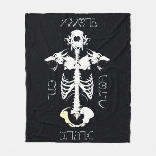 Konst för Grunge för Skully skalleWerewolf stam- Fleecefilt