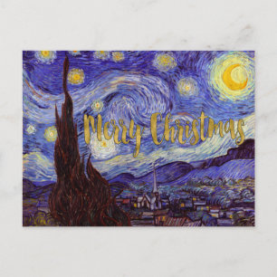 Konst för guld för god jul Van Gogh för Starry Helg Vykort