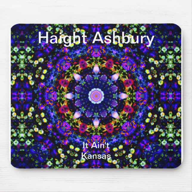 Konst för Haight Ashbury Psychedelic Hippiemode Musmatta (Framsidan)