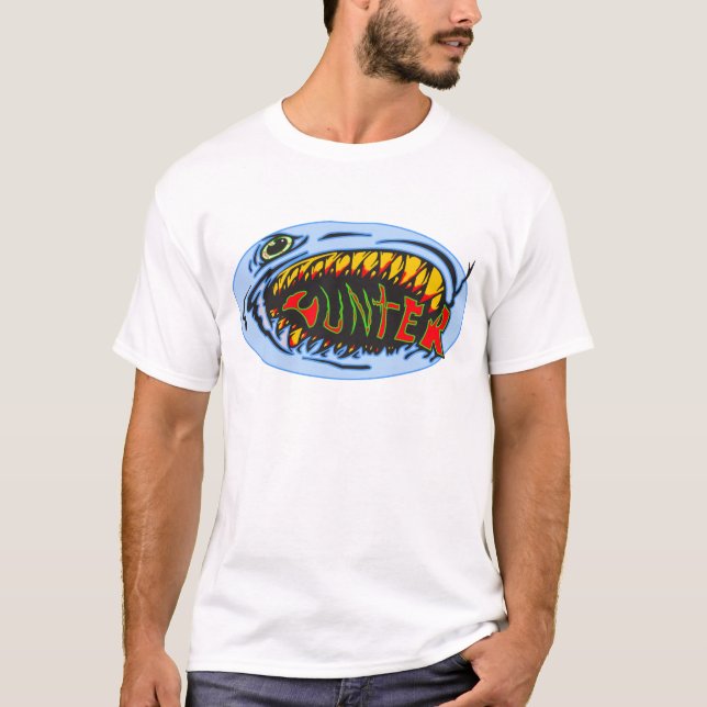 Konst för hajjägaregrafitti tee (Framsida)