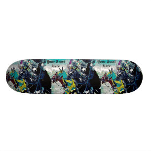 konst för hästar för medeltida riddare jousting skateboard bräda 19,5 cm