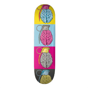 Konst för hjärngranatpop mini skateboard bräda 18,5 cm