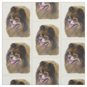 Konst för hund Pomeranian för svart och solbrän Tyg