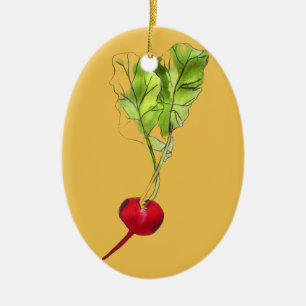 Konst för illustration för rädisagrönsakakvarell julgransprydnad keramik