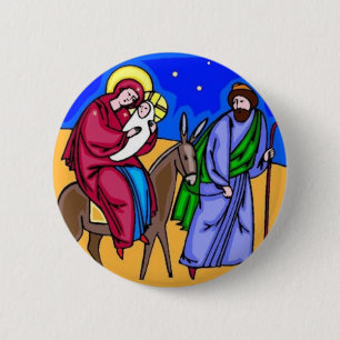 Konst för jul för Jesus Mary Joseph Nativity Knapp