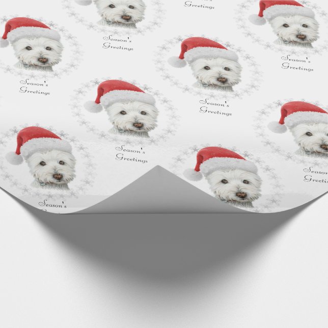 Konst för julWestie hund Presentpapper (Hörn)