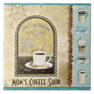 Konst för kaffe- & mamma coffee shopJava Latte kök Kakelplatta
