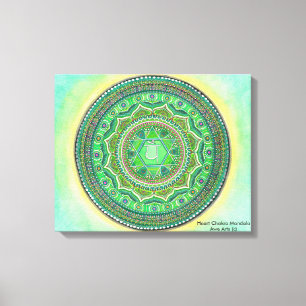 Konst för kanfas för hjärtaChakra Mandala Canvastryck
