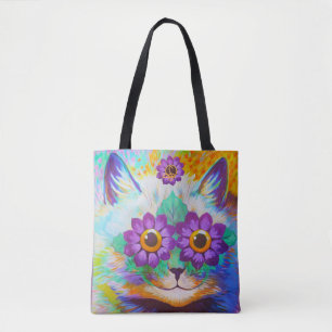 Konst för katt för vintageLouis Wain flower powe Tygkasse