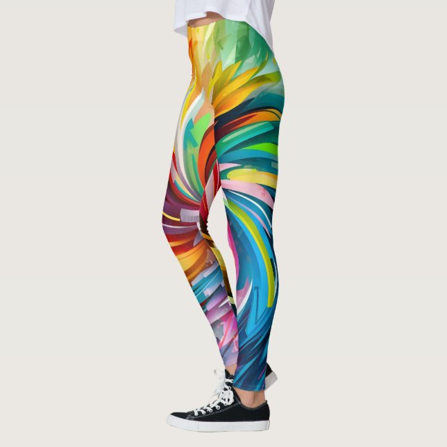 Konst för kvinnors färgämnen leggings (Vänster)