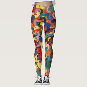 Konst för kvinnors färgämnen leggings