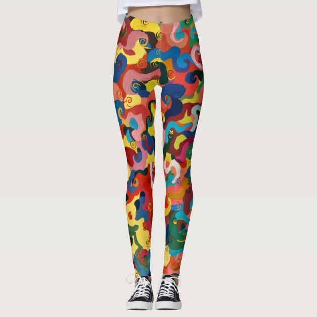 Konst för kvinnors färgämnen leggings (Framsida)