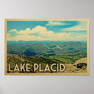 Konst för Lake Placid affischvintage resor Poster
