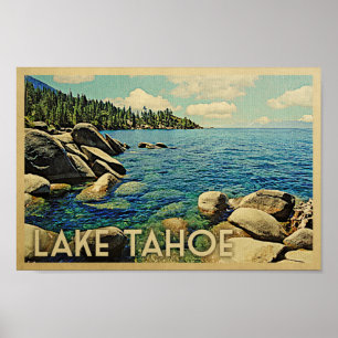 Konst för Lake Tahoe affischvintage resor Poster