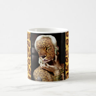 Konst för Leopardkvinnafoto Kaffemugg