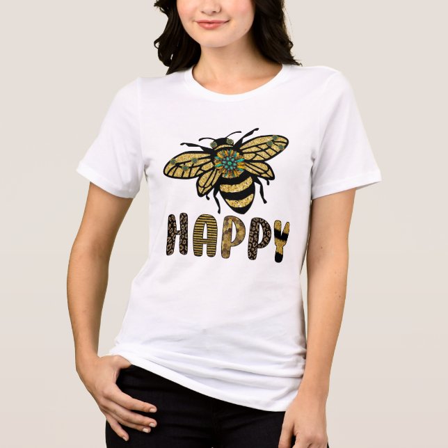 Konst för lycklig-bin-ord t shirt (Framsida)