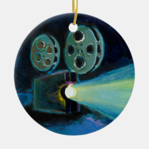 Konst för målning för filmprojektor färgrik julgransprydnad keramik