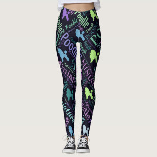 Konst för miniatyrpudelord leggings