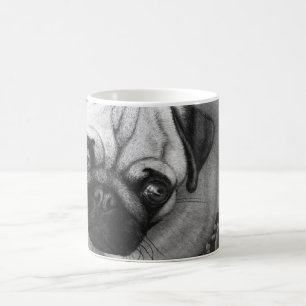Konst för mopsvalphund kaffemugg