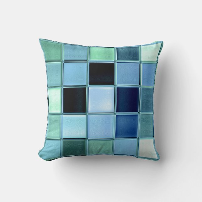 Konst för mosaik för AquaMarinestranddekorativ Kudde (Framsida)