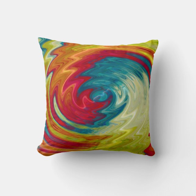 Konst för multifärgadspiralabstrakt kudde (Framsida)
