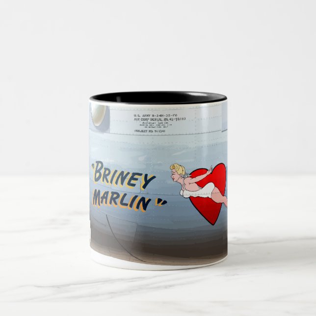 Konst för näsa för Briney Marlin B-24 Två-Tonad Mugg (Center)
