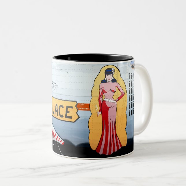 Konst för näsa för Fröcken snöre B-24 Två-Tonad Mugg (Framsida höger)