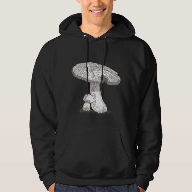 Konst för natur för vintagechampinjonsvampar hoodie (Framsida)
