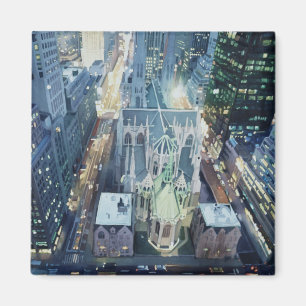 Konst "för New York Nightlights" vattenfärg Magnet