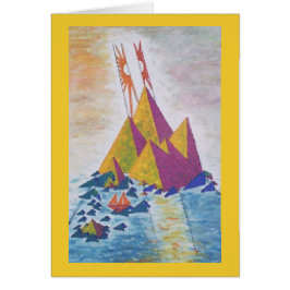 Konst för ösolabstrakt/Digital design på baksida Hälsningskort