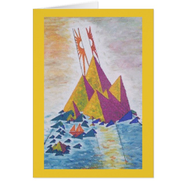 Konst för ösolabstrakt/Digital design på baksida Hälsningskort (Framsidan)