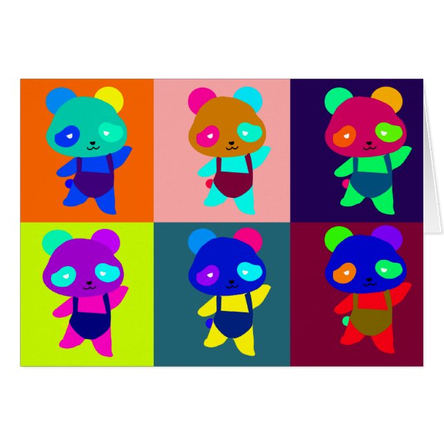 konst för pandamarilyn pop hälsningskort (Framsidan Horizontal)
