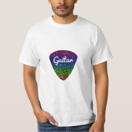 Konst för Plectrum för regnbågegnistragitarr Tee Shirt