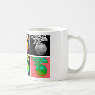 Konst för pop för B-Boll basketringar Kaffemugg