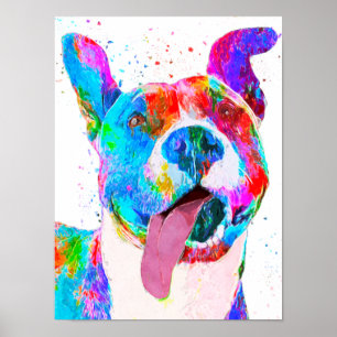 Konst för pop för groptjurTerrier färgrik Poster