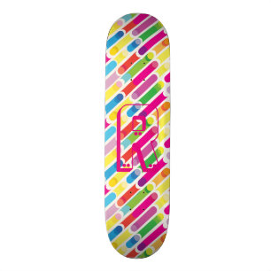 Konst för pop för mönster för linjer för mini skateboard bräda 18,5 cm