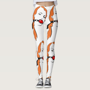[Konst för popet för bisarr Gagged vintageflicka Leggings