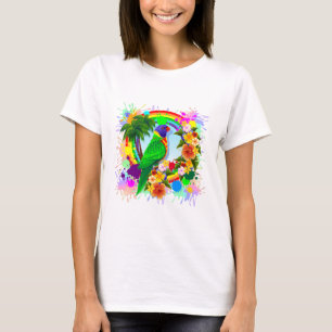 Konst för regnbågeLorikeet papegoja Tee Shirt