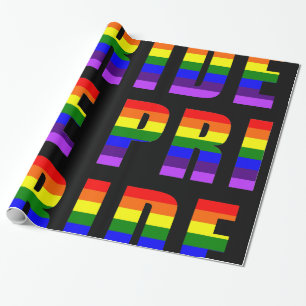 Konst för regnbågepridetext på presentpapper