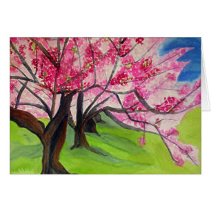 Konst för Sakura japansk körsbärsröd Hälsningskort