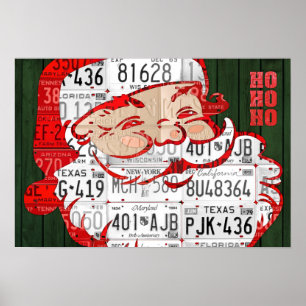 Konst för Santa Ho Ho Ho återanvänd Poster