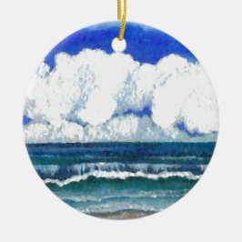 Konst för sommartid för strand för havSonatahav Julgransprydnad Keramik