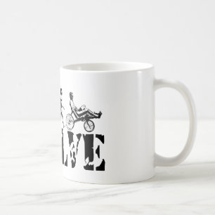 Konst för sportar för tillbakalutad cykelevoluti kaffemugg