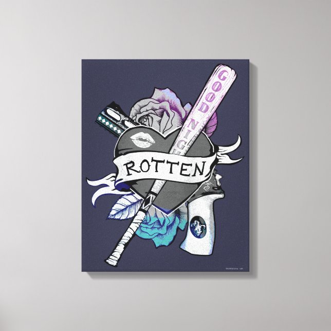 Konst för tatuering för självmordSquad | Harley Canvastryck (Framsida)