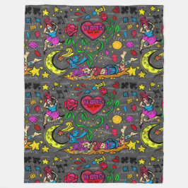 Konst för tatueringkärlekpinup fleecefilt