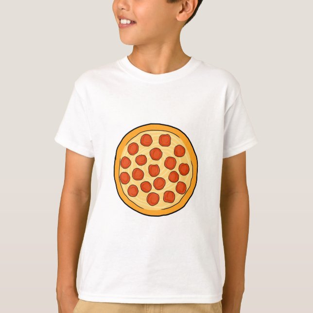 Konst för teckning för Pizza för stor Tee (Framsida)