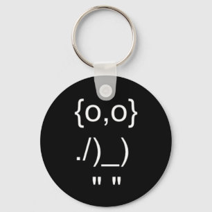 Konst för text för Emoticonuggla ASCII Nyckelring