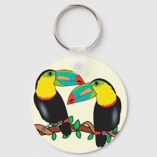 Konst för Toucan fågelkärlek Nyckelring